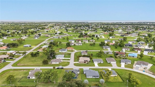 aerial view with a residential view