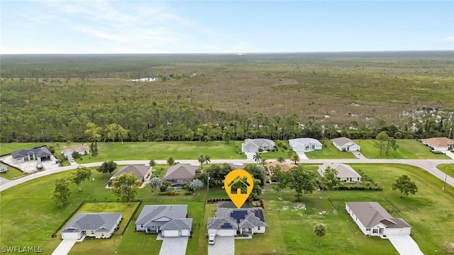 aerial view with a residential view