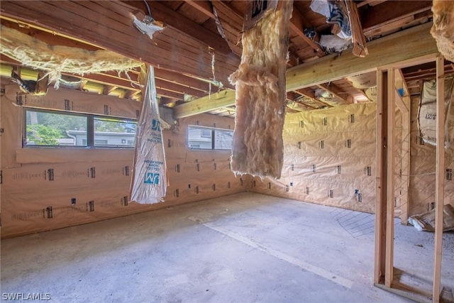 basement featuring plenty of natural light