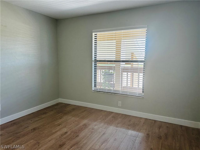 empty room featuring wood-type flooring