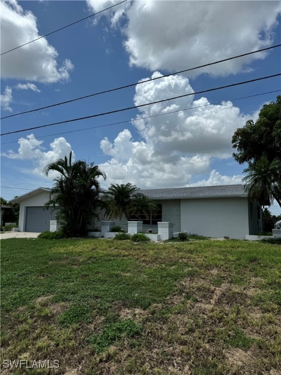 exterior space featuring a garage