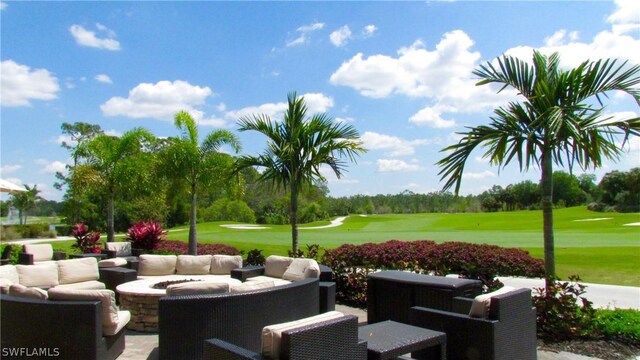 view of patio with an outdoor hangout area