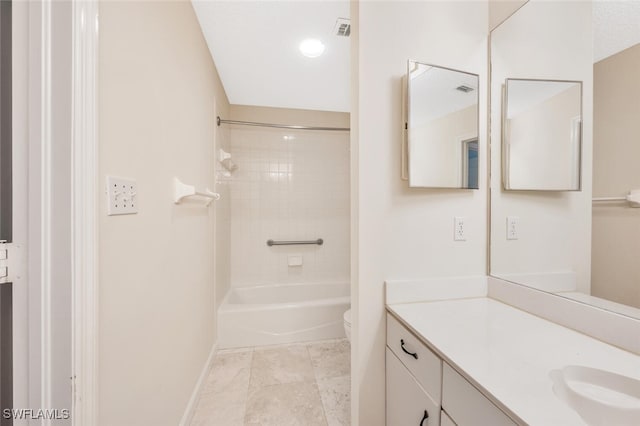 900 Arbor Lake Dr Unit 206, Naples, FL 34110 - full bathroom with tiled shower / bath combo, vanity, tile patterned floors, and toilet