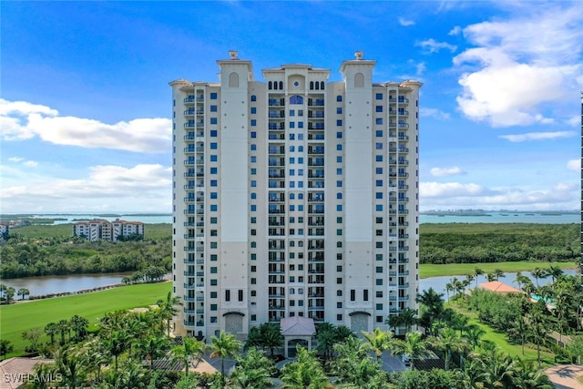 view of property with a water view