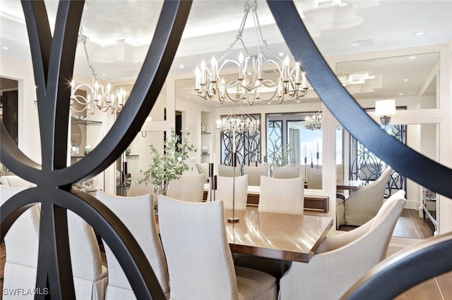 4800 Pelican Colony Blvd Unit Ph2103, Bonita Springs, FL 34134 - dining space with a chandelier and recessed lighting