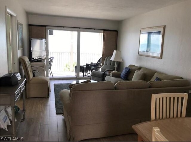 living room featuring hardwood / wood-style flooring