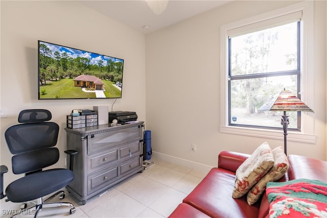 view of tiled office space