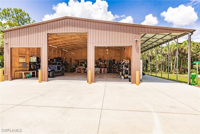 exterior space with a carport