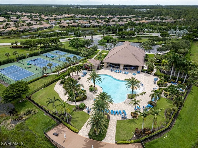 birds eye view of property featuring a residential view