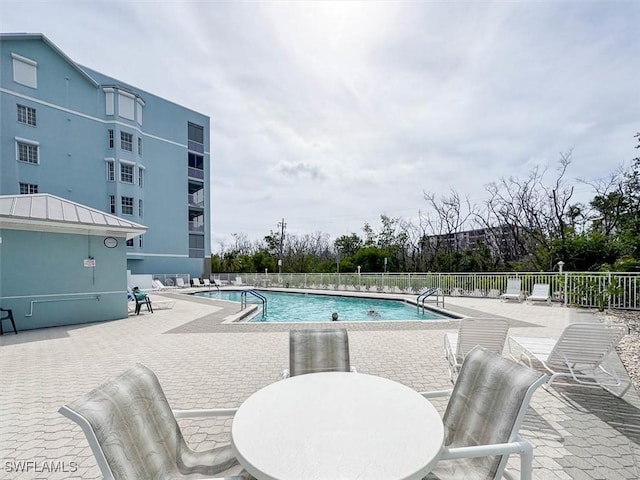 view of pool featuring a patio area