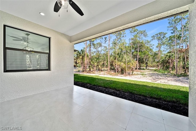 view of patio / terrace with a ceiling fan