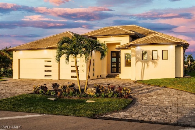 view of front of house featuring a garage