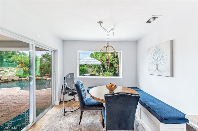 view of dining room