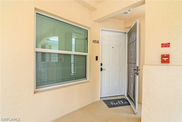 view of doorway to property