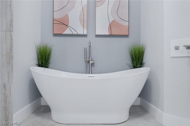 bathroom with tile patterned flooring