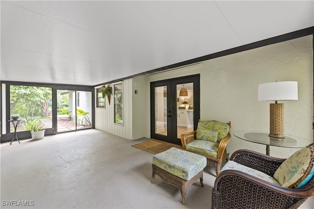 interior space featuring french doors