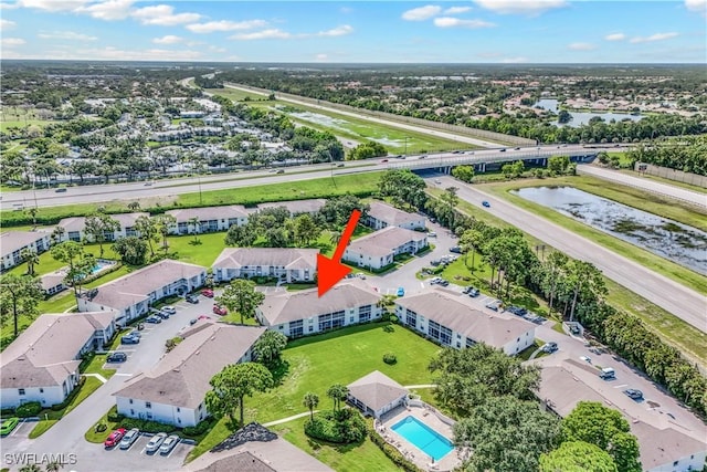 bird's eye view with a residential view