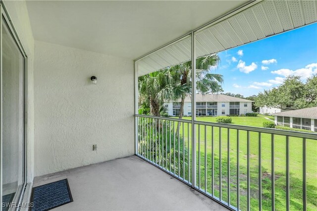 view of unfurnished sunroom