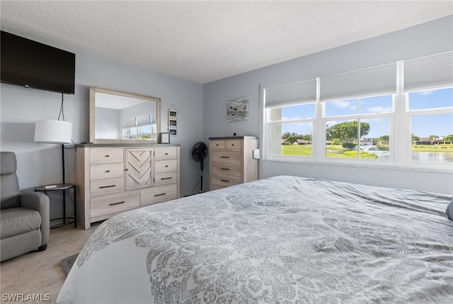 bedroom with a textured ceiling