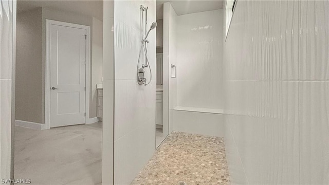 bathroom featuring walk in shower