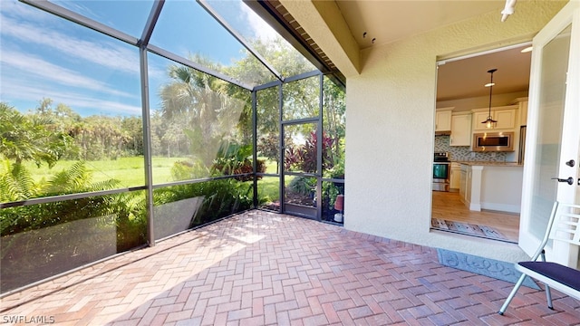 view of unfurnished sunroom