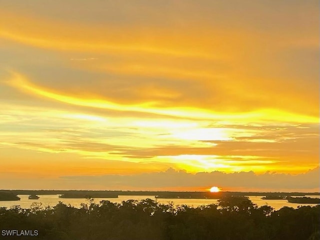 nature at dusk with a water view