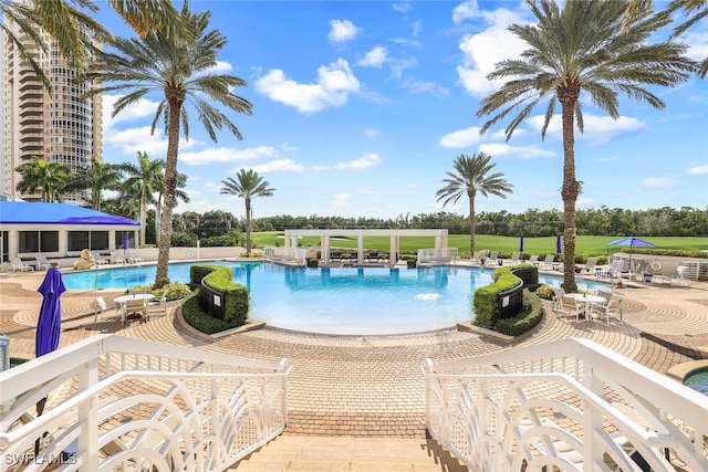 view of pool with a patio