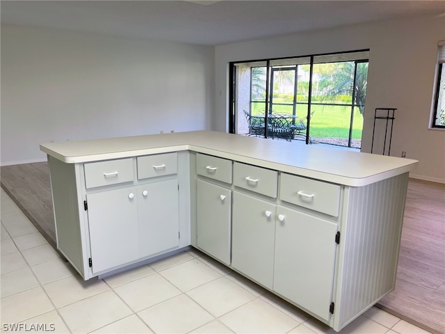 kitchen with light hardwood / wood-style floors