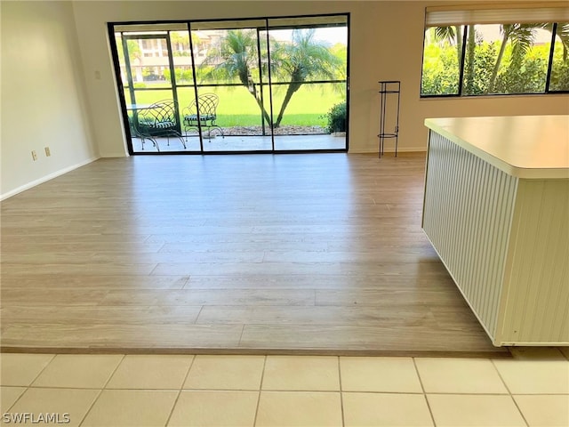 empty room with light wood-type flooring