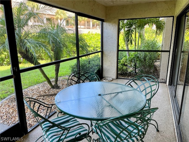 view of sunroom