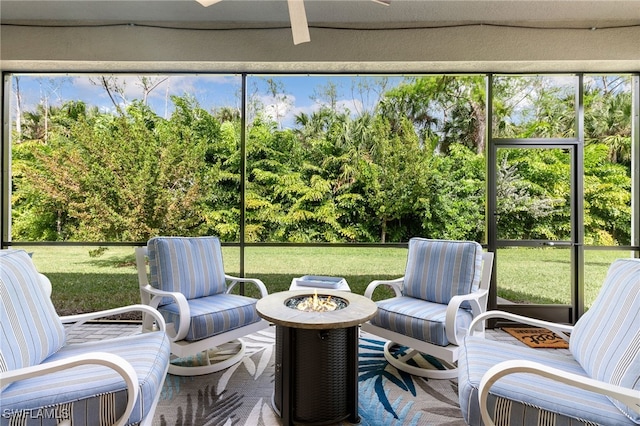 view of sunroom