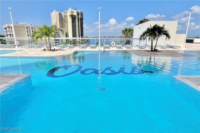 view of pool with a patio area