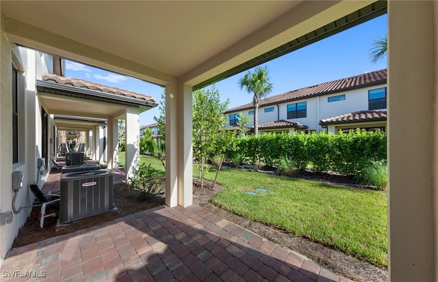 view of patio / terrace featuring central AC