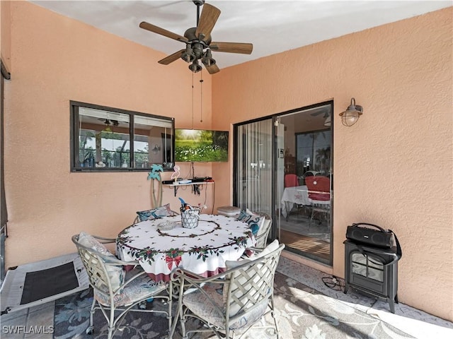 view of patio / terrace with ceiling fan