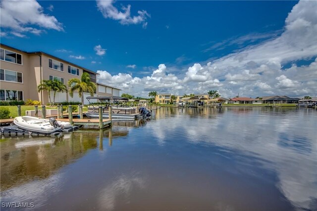 view of water feature featuring a boat dock