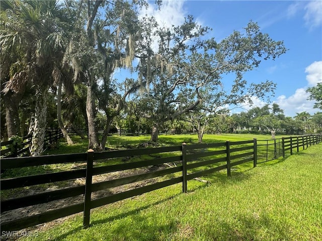 view of gate with a rural view