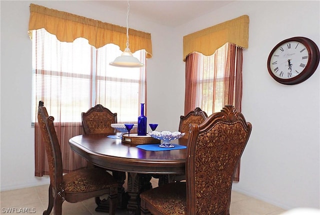 view of tiled dining room