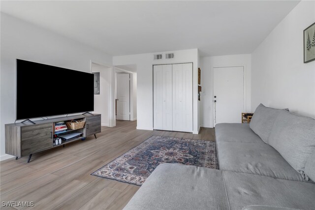 living room featuring light hardwood / wood-style floors