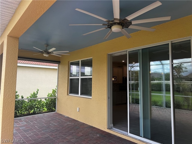 view of patio / terrace with ceiling fan