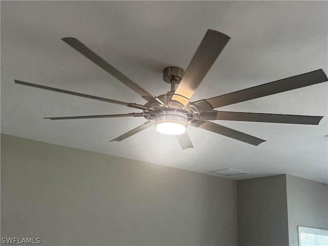 interior details featuring ceiling fan