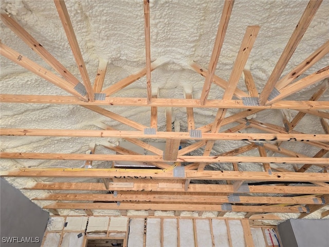 view of unfinished attic