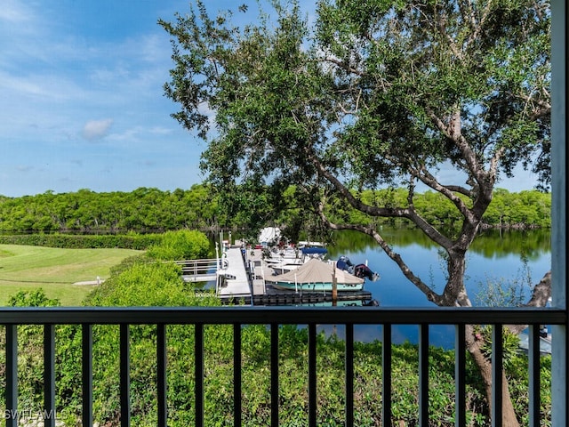 view of water feature featuring a boat dock