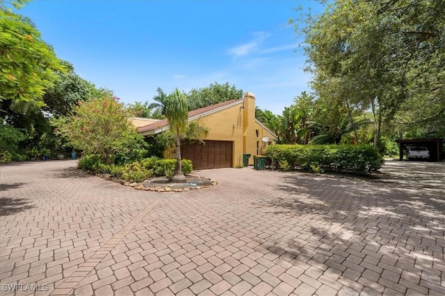 view of home's exterior featuring a garage