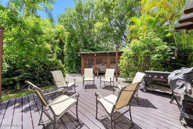 view of wooden deck