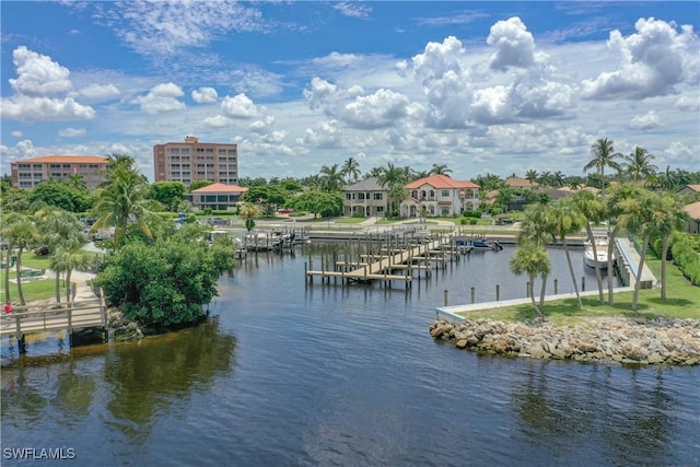 water view with a dock