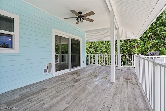 deck featuring ceiling fan