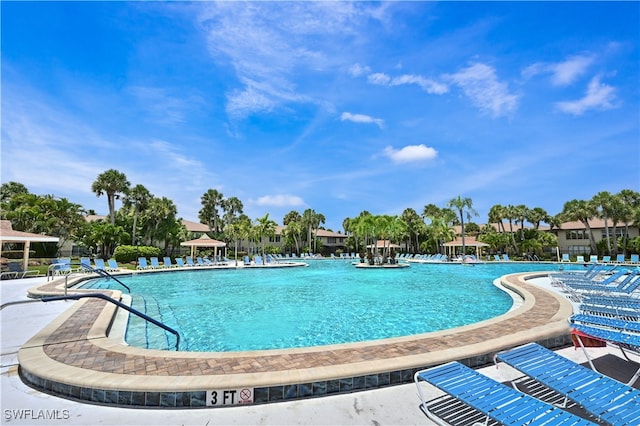 view of pool with a patio area