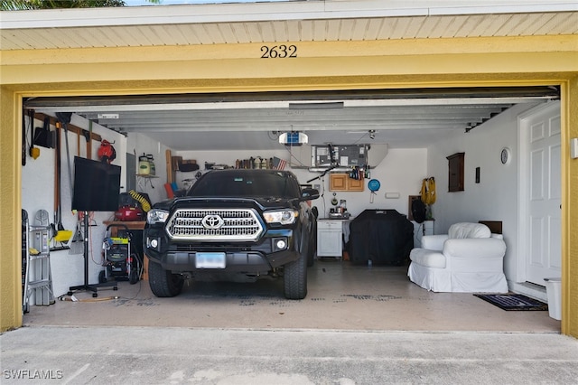 garage featuring electric panel