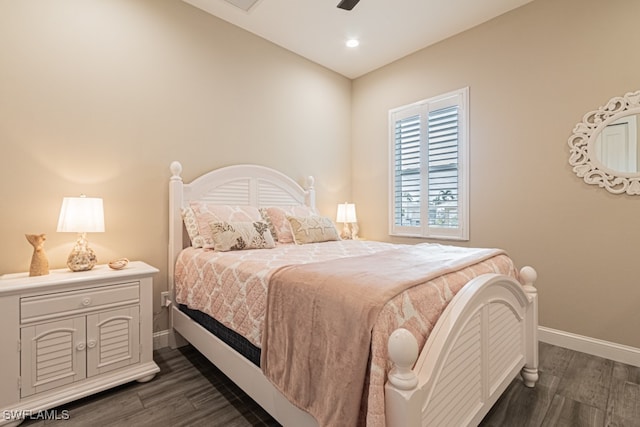 bedroom featuring dark wood-type flooring