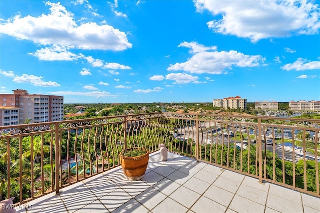 balcony featuring a city view